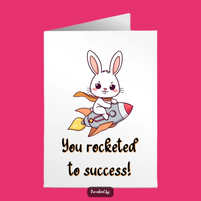 Free Printable Congrats Card: Rabbit Rocket Blast Off! Hilarious Downloadable Gift