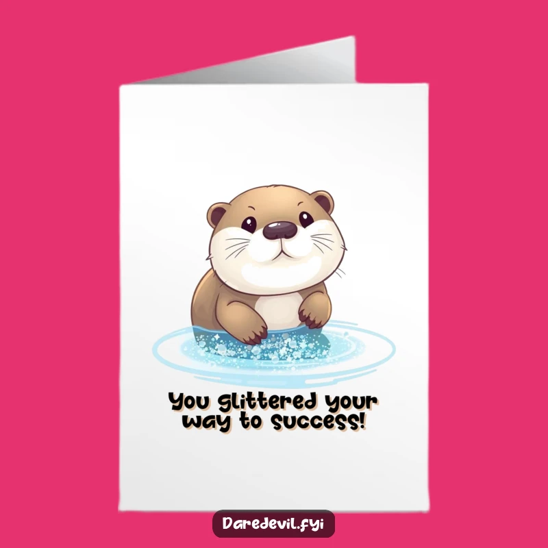 Free Printable Glitter Otter Congrats Card - Funny Downloadable Achievement Gift!