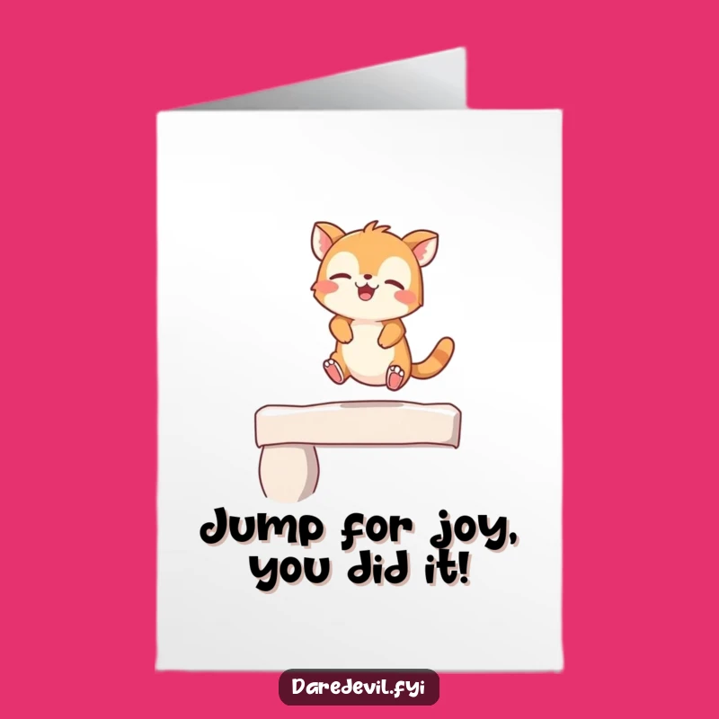 Free Printable Congrats Card: Giggling Animal Leap - Hilarious Downloadable Gift