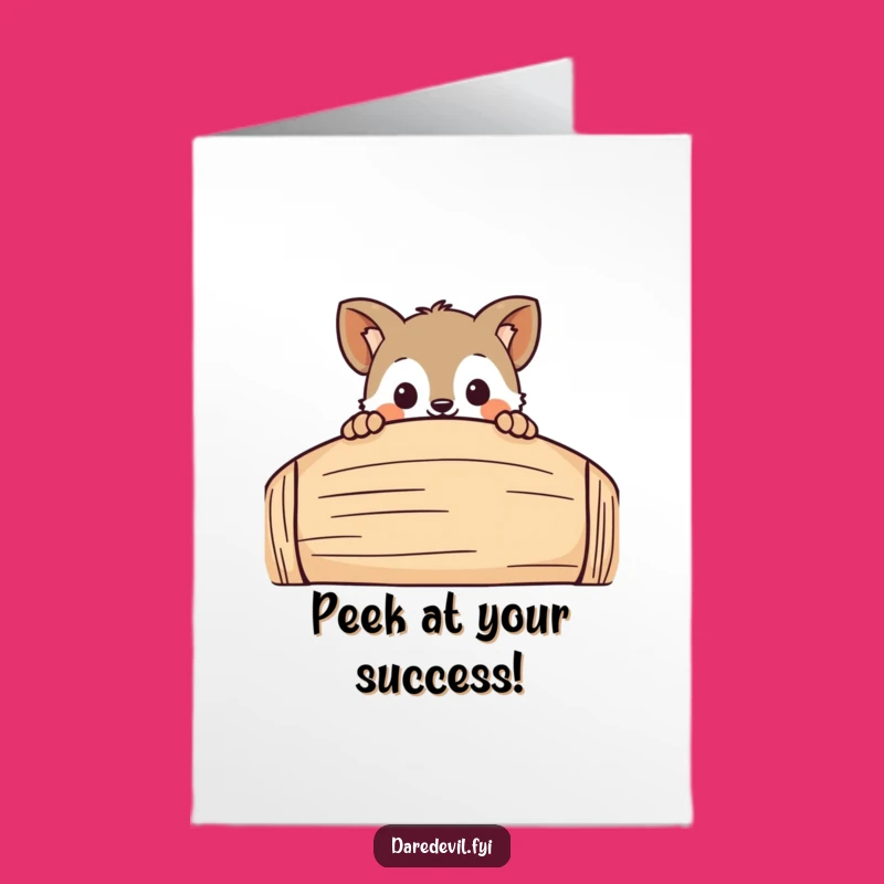 Free Printable Congrats Card: Curious Animal Funny Downloadable Gift for New Beginnings