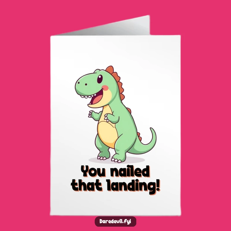 Free Printable Dinosaur Congratulations Card: Funny Somersault Download