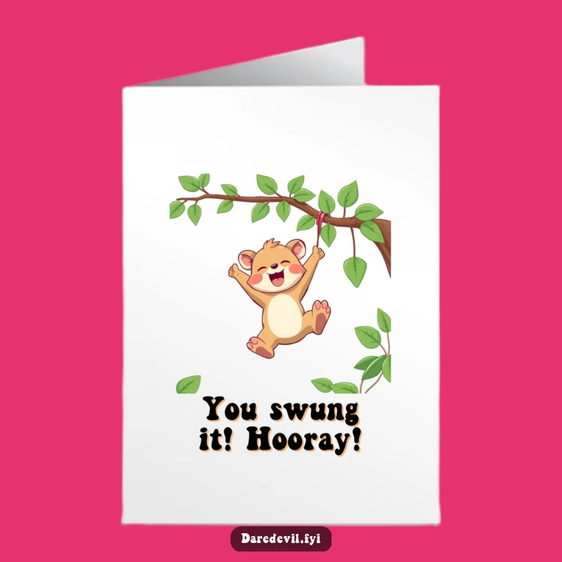 Free Printable Congrats Card: Joyful Swinger Animal Funny Downloadable Gift