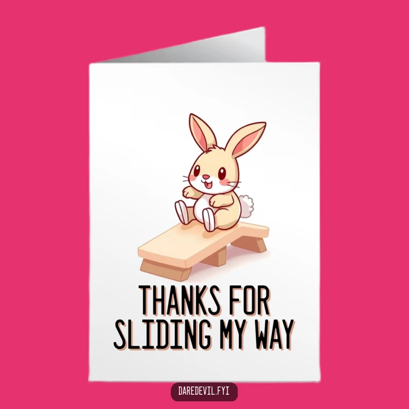 Free Printable Bunny Thank You Card: Hilarious Ramp Descent Downloadable Gratitude!
