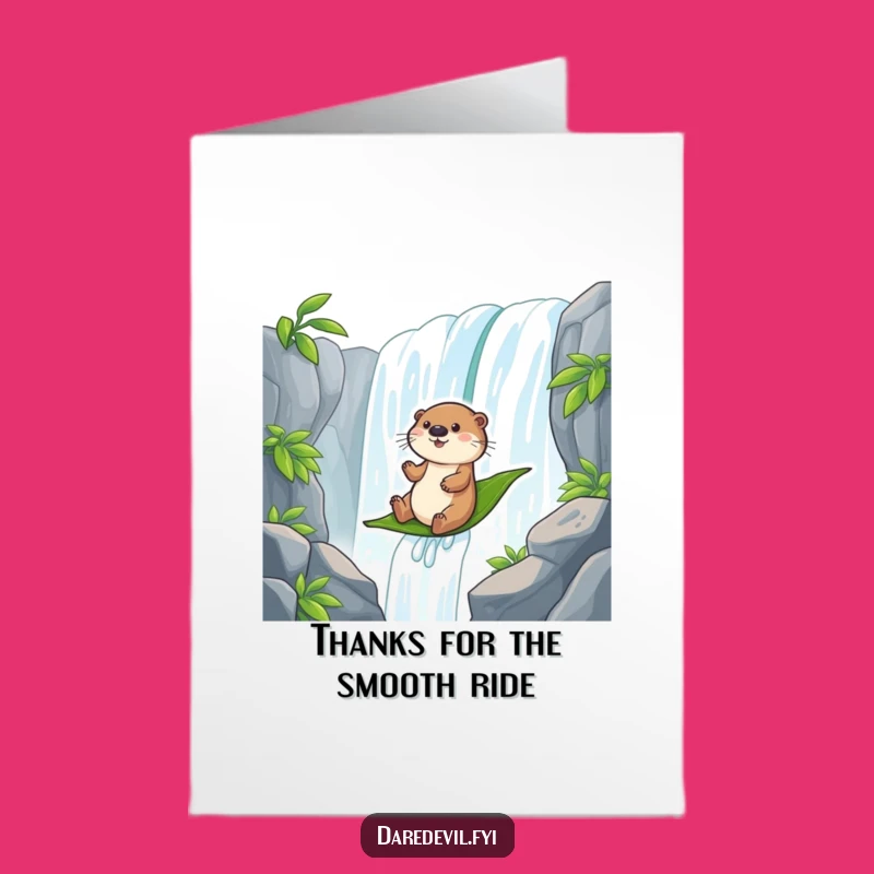 Free Printable Otter Waterfall Thank You Card - Funny Downloadable Gratitude Gift