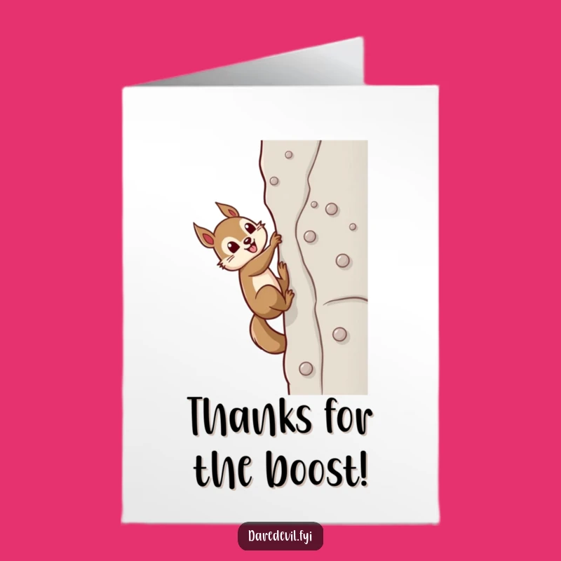 Free Printable Squirrel Climbing Thank You Card: Funny Downloadable Gift for Help