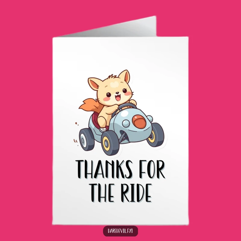 Free Printable Thank You Card: Racing Animal Funny Downloadable Gift for Speediness