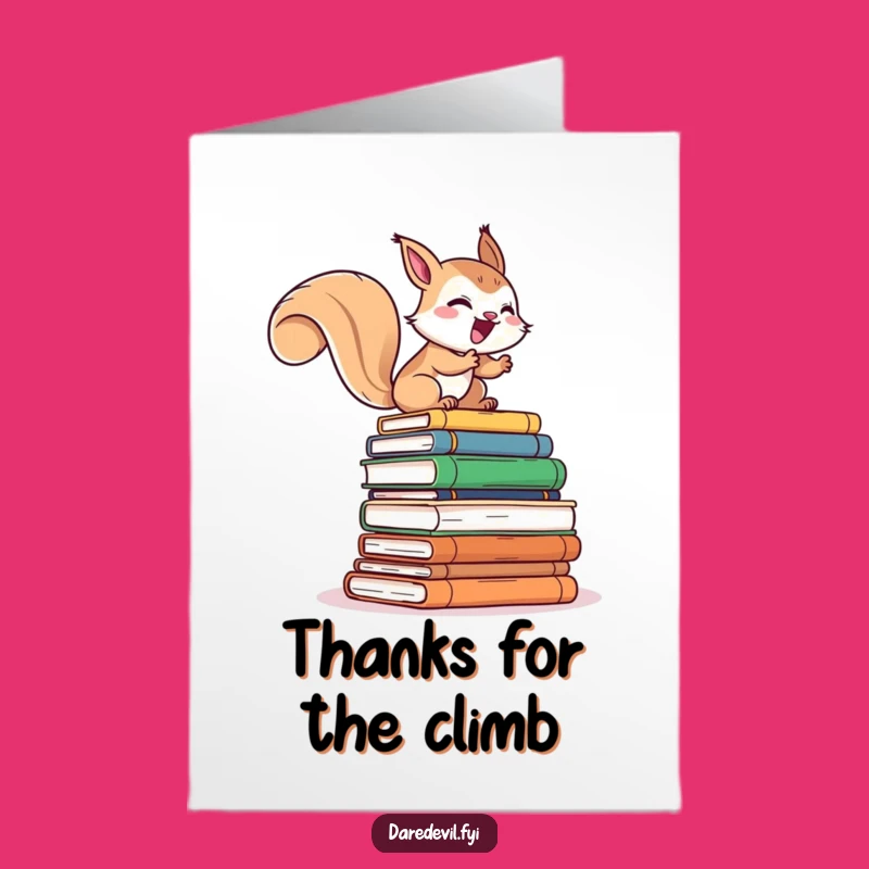 Free Printable Thank You Card: Squirrel Reader Character, Funny DIY Downloadable Gift