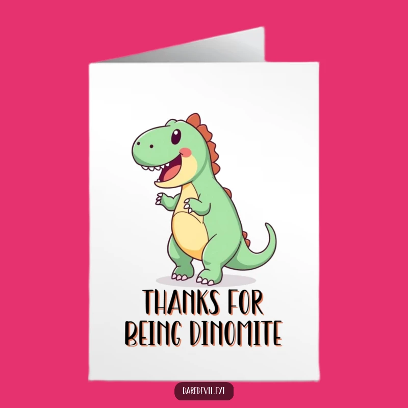 Free Printable Dinosaur Thank You Card: Funny Somersault Download