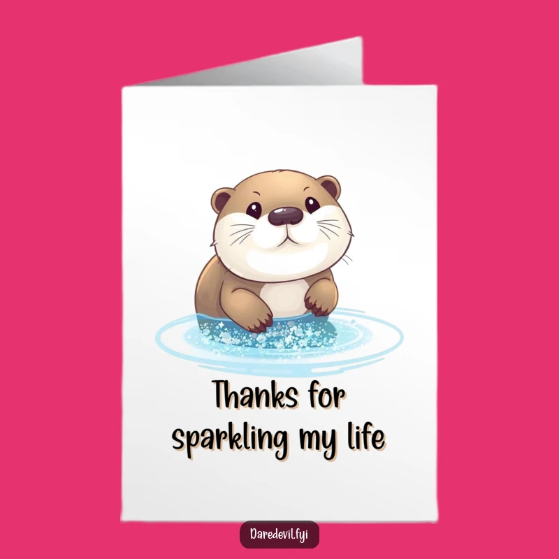 Free Printable Glitter Otter Thank You Card - Funny Downloadable Gift!
