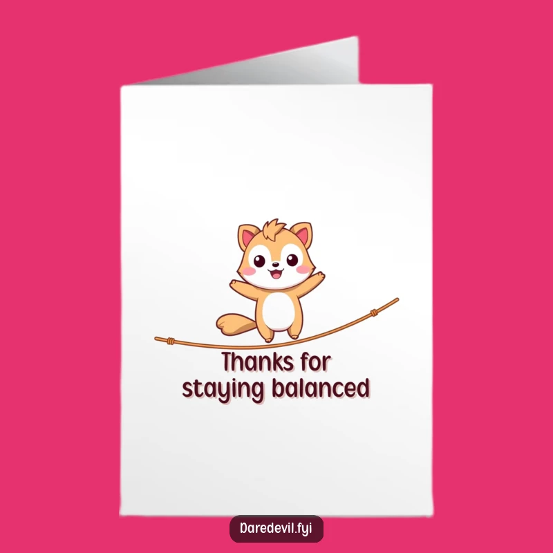 Free Printable Thank You Card: Daring Animal Funny Downloadable Gift for Courage