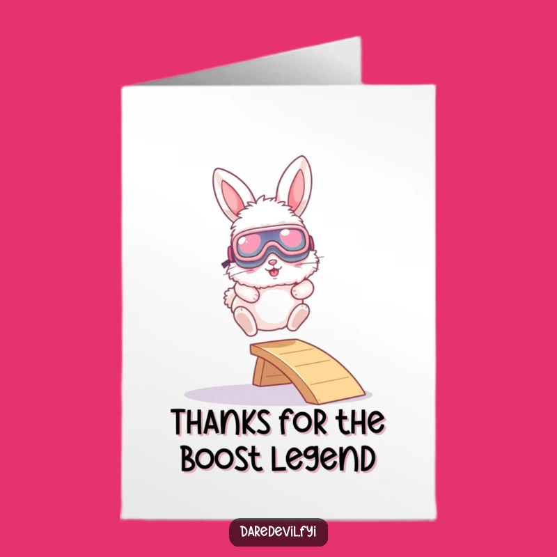 Free Printable Thank You Card: Bunny Ramp Jump, Goofy Downloadable Gift