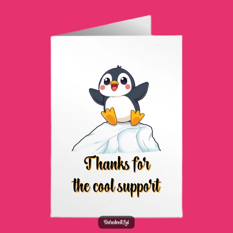 Free Printable Penguin Thank You Card: Funny Ice Ramp Download
