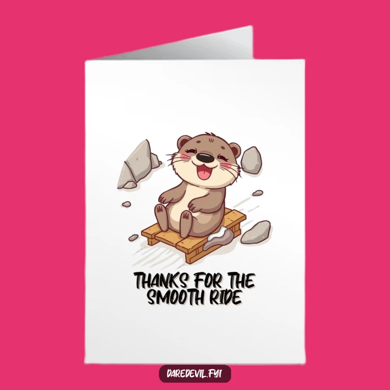 Free Printable Otter Thank You Card: Funny Downloadable Gift with a Splash