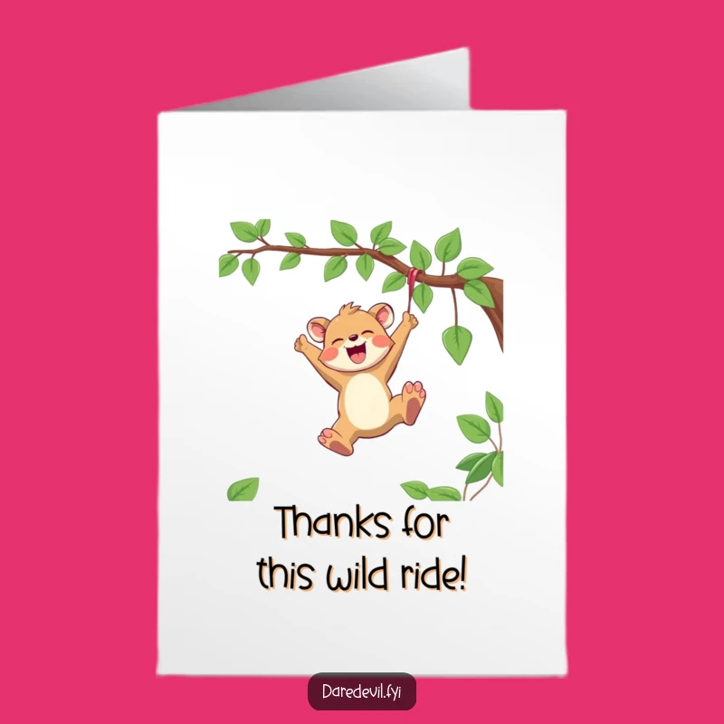 Free Printable Thank You Card: Joyful Swinger Animal Funny Downloadable Gift