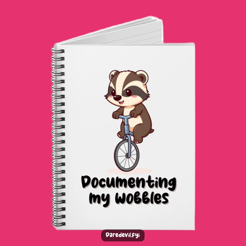 Funny Badger Unicyclist Notebook: Jot Down Your Wobbly Thoughts!