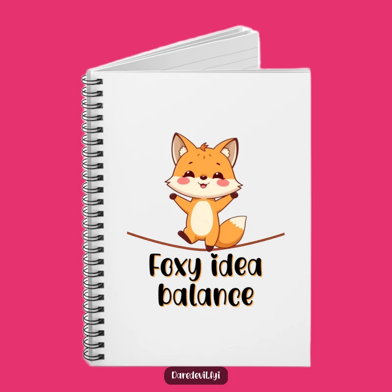 Funny Fox Handstand Tightrope Notebook - Capture Ideas with Foxy Finesse