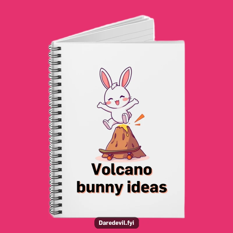 Funny Bunny Skateboard Volcano Notebook - Jot Down Ideas with Hilarious Flair