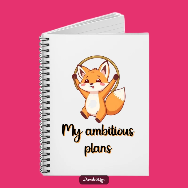 Funny Fox Hoop Jump Notebook: Cute Animal Journal, Ideal Funny Gift