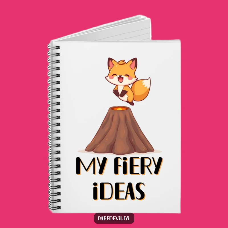 Funny Fox Volcano Notebook: Brave Cover for Adventurers, Journal Ideas