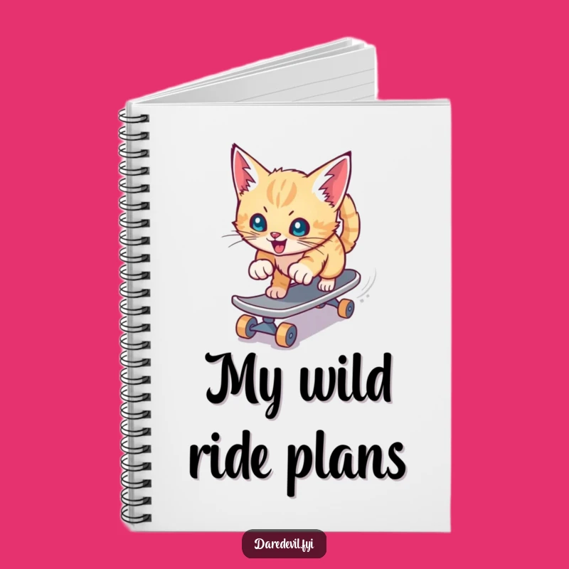 Funny Kitten Skateboard Notebook: Speed Character Journal, Creative Humorous Gift
