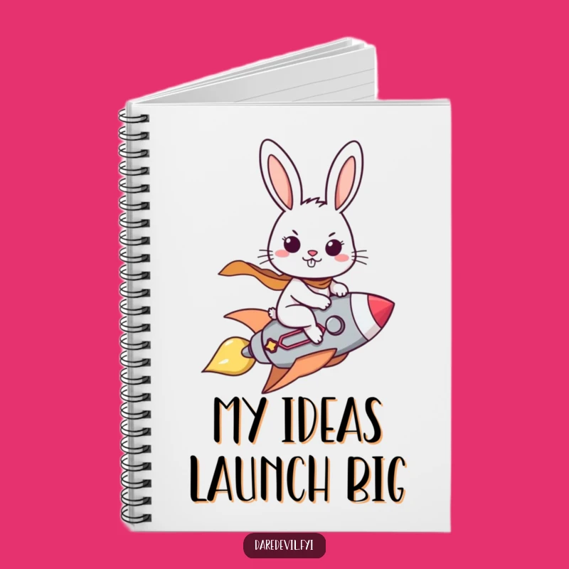 Funny Brave Rabbit Rocket Notebook, Hilarious Space Journal, Determined Bunny Note Keeper