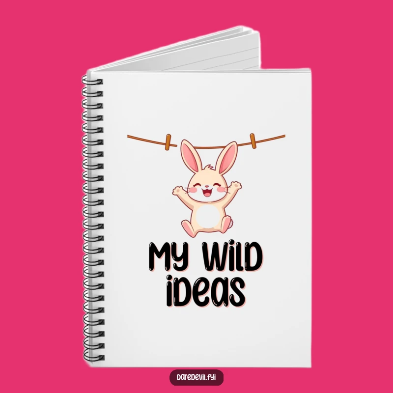 Funny Rabbit Clothesline Notebook: Jot Down Your Joyful Thoughts