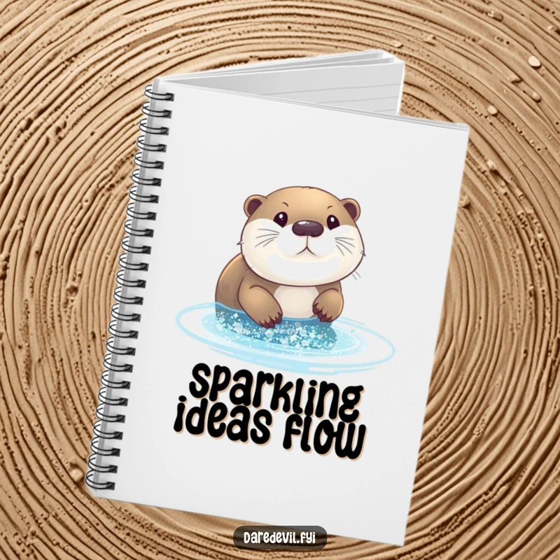 Funny otter glitter notebook: an otter diving into glitter, ideal for creative and sparkling ideas.