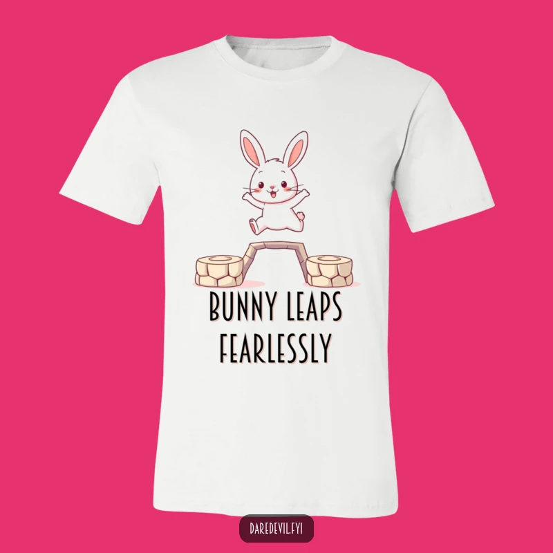 Funny Brave Rabbit Leaping T-Shirt: Conquer Your Day with Style!