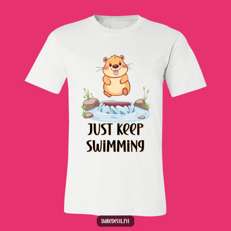Funny Capybara T-Shirt: Celebrate Brave Jumps and Good Vibes