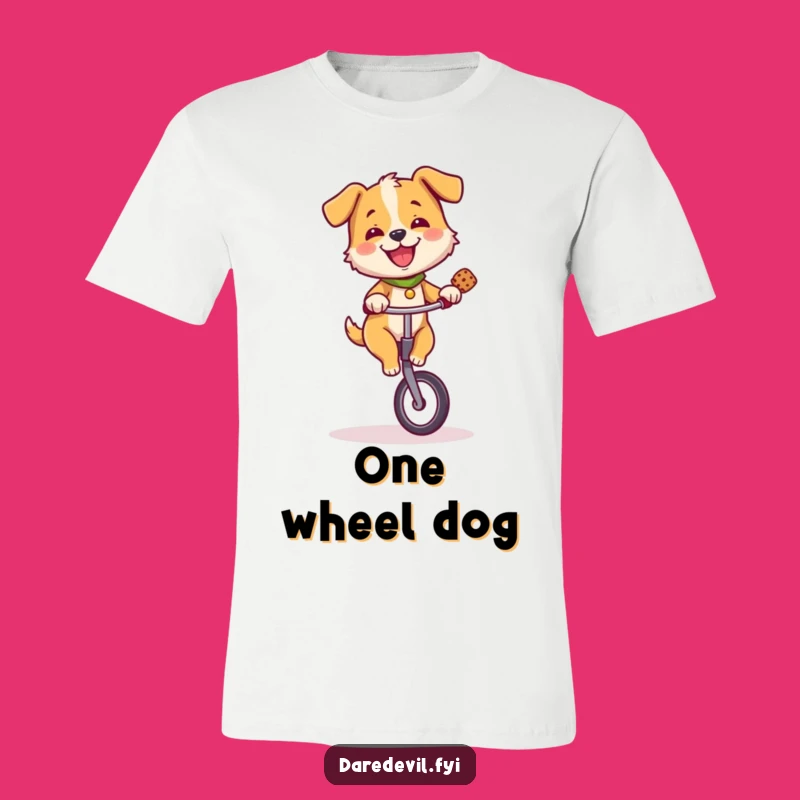 Funny Dog Unicycle Treat T-Shirt - Adorable & Hilarious Pet Trick Tee