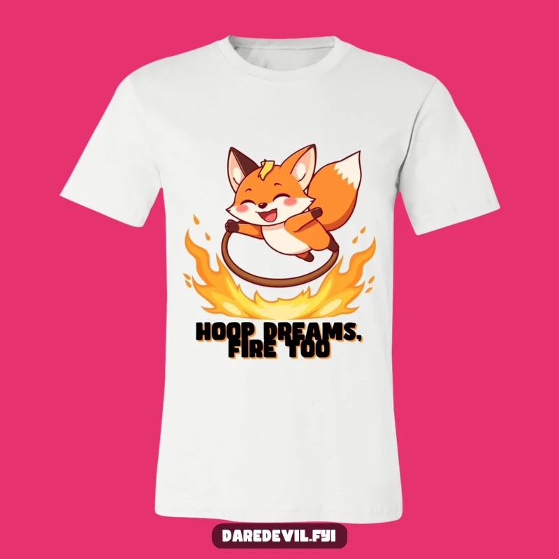 Funny Fox T-Shirt: Fiery Leap Design, Hilarious Daredevil Tee