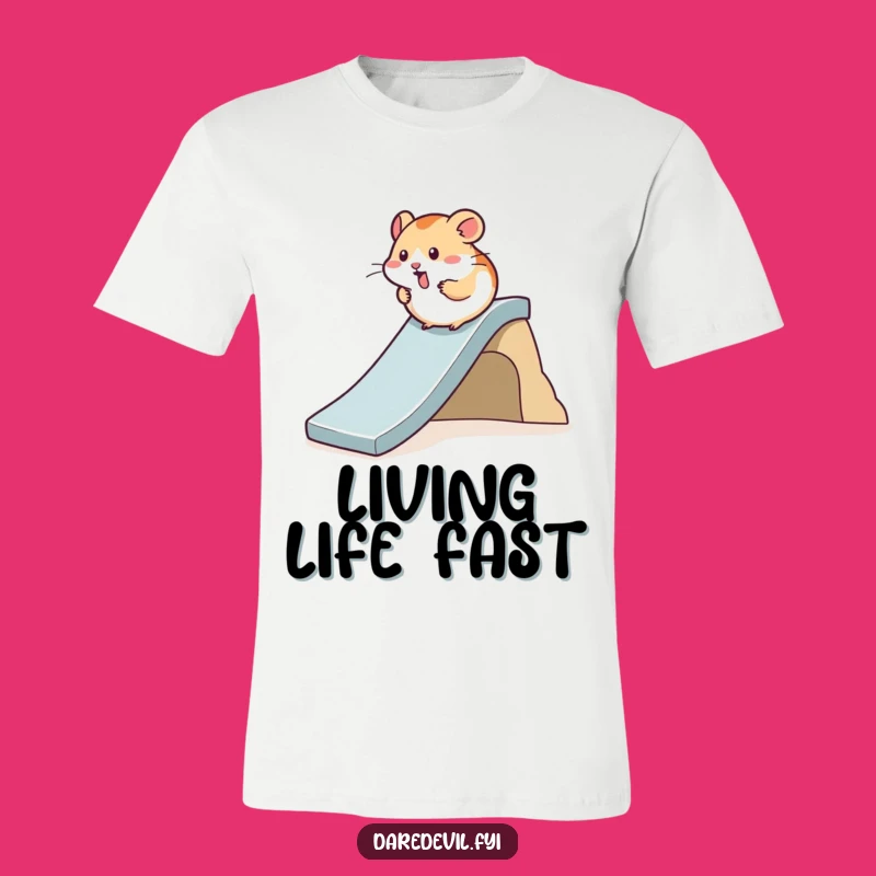 Funny Hamster T-Shirt: Tiny Slide Thrills - Comedic Rodent Tee for Small Pet Fans!