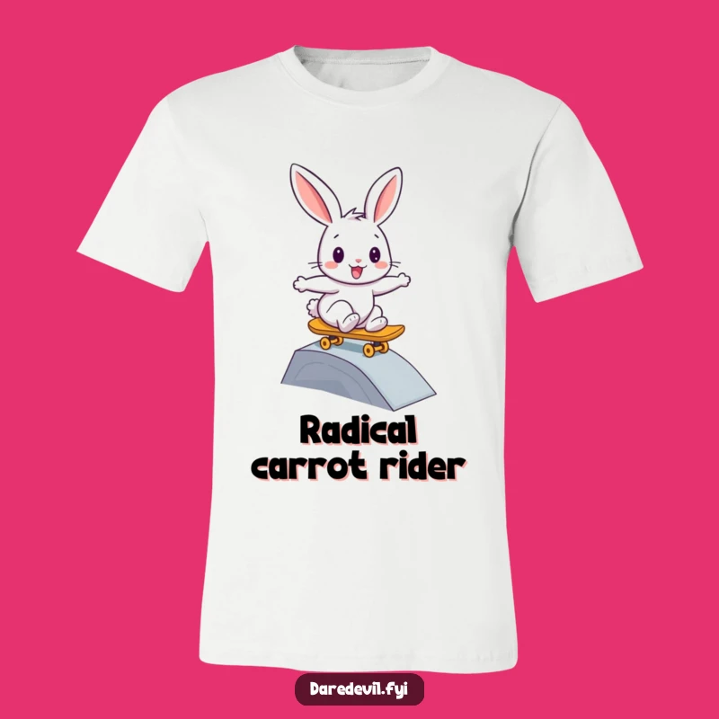 Funny Rabbit Skateboard T-Shirt: Radical Bunny Graphic Tee, Humorous Skater Shirt