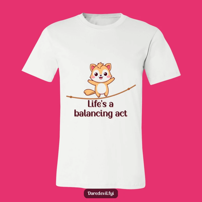 Funny Tightrope T-Shirt - Daring Animal's Balance Act, Perfect Funny Gift