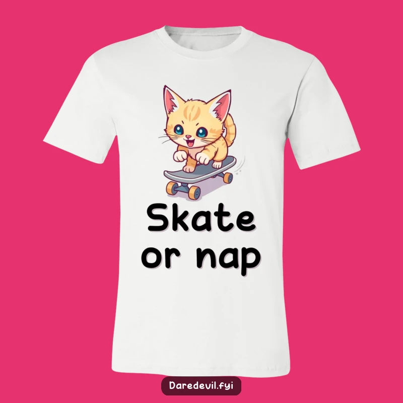 Funny Kitten Skateboard T-Shirt: Extreme Speed Character, Awesome Humorous Gift