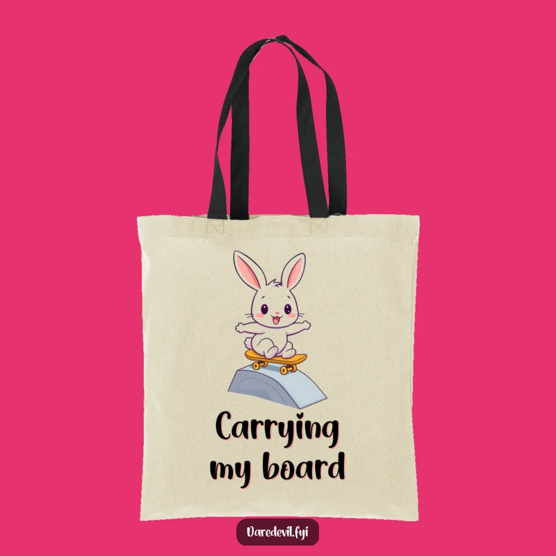 Funny Rabbit Skateboard Tote Bag: Carry Your Gear, Humorous Skater Accessory