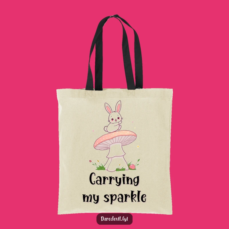 Funny Bunny Mushroom Tote Bag: Whimsical Adventure for a Chic Gift