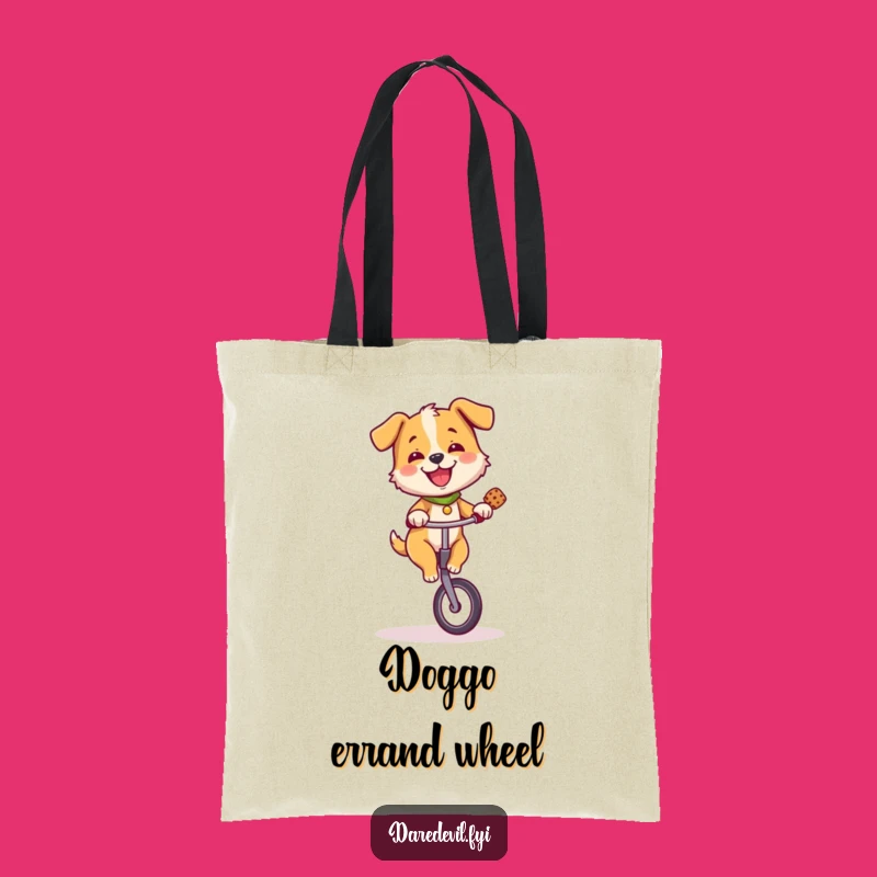 Funny Dog Unicycle Treat Tote Bag - Carry Your Essentials with Canine Charm