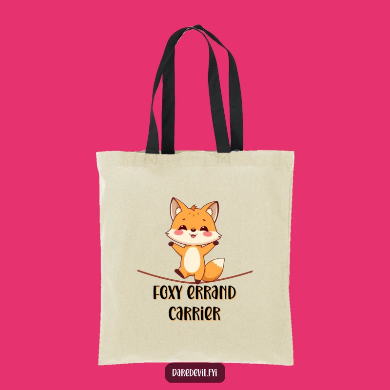 Funny Fox Handstand Tightrope Tote Bag - Carry Your Laughs with Foxy Style