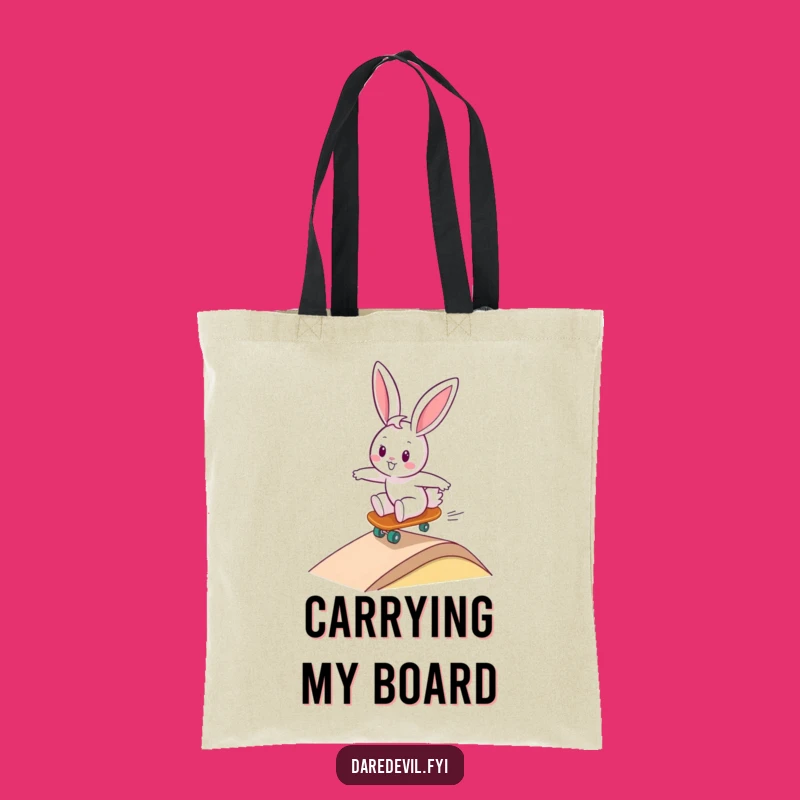 Funny Bunny Skateboard Tote Bag - Chic Accessory & Hilarious Shopping Gift