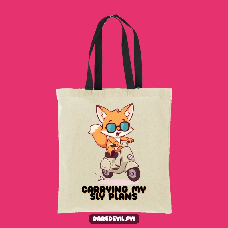 Funny Fox Scooter Tote Bag: Carry Your Adventure with This Funny Gift!