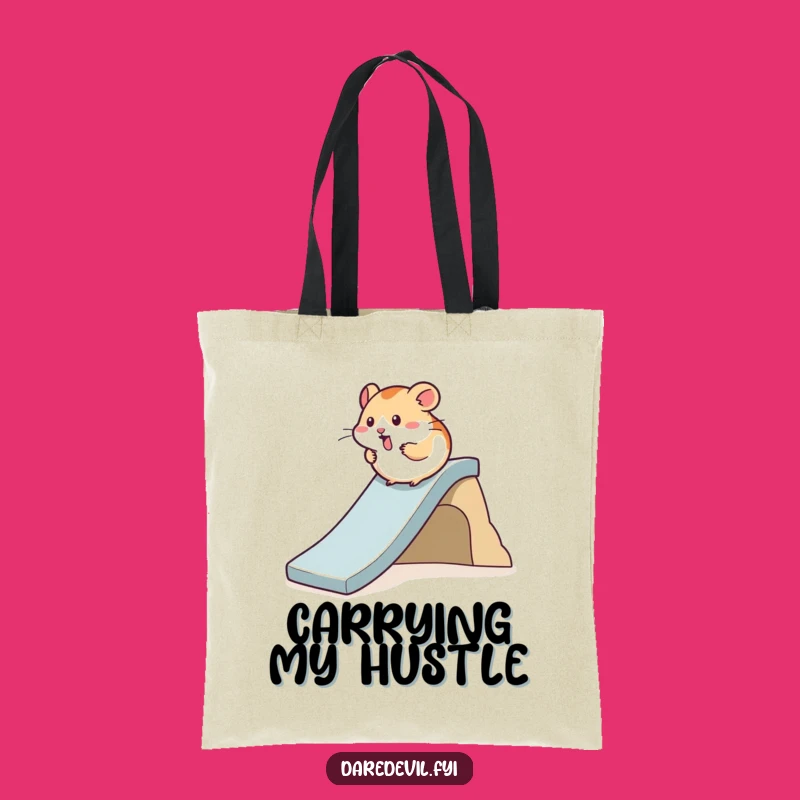 Funny Hamster Tote Bag: Speedy Slide Style - Durable & Hilarious Pet Accessory!