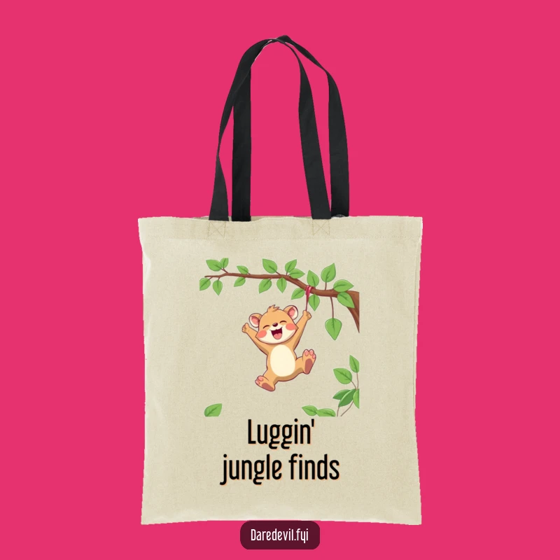 Funny Joyful Animal Tote Bag: Vine Swinging Style, Stylish Funny Gift