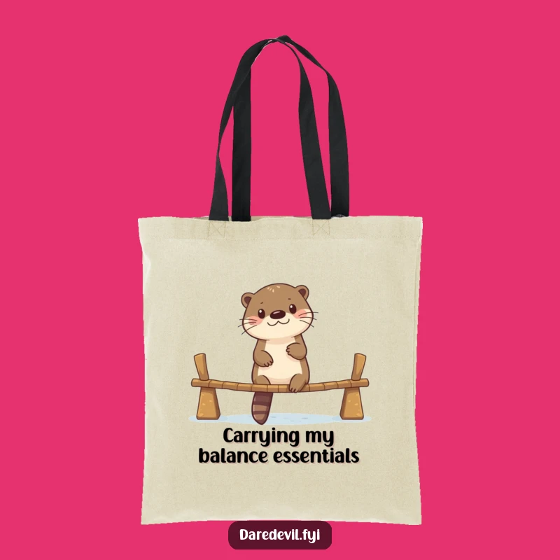 Funny Otter Bridge Crossing Tote Bag: Carry Your Essentials with Humor