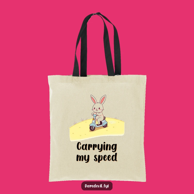 Funny Rabbit Scooter Tote Bag - Carry Your Speed with Humor