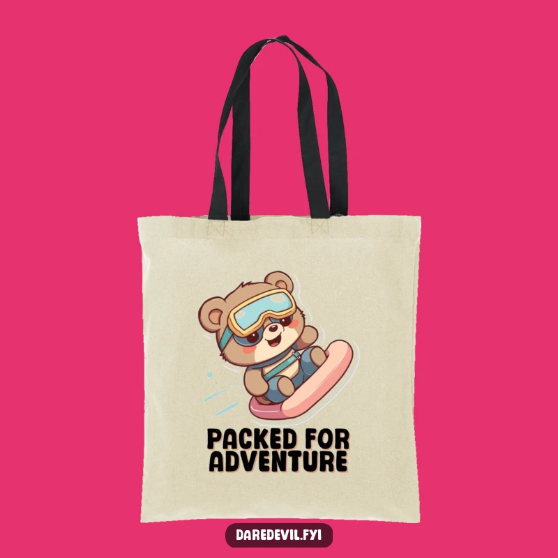 Funny Bear Slide Goggles Tote Bag: Carry Your Essentials with Hilarious Style